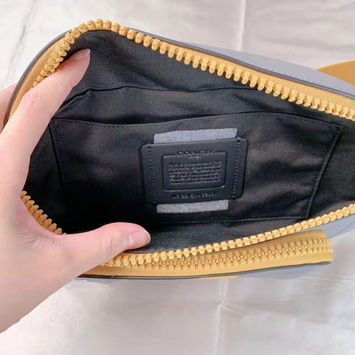 COACH C5301 TRACK BELT BAG IN HEATHER GREY FLAX COACH C5301 TRACK BELT BAG IN HEATHER GREY FLAX